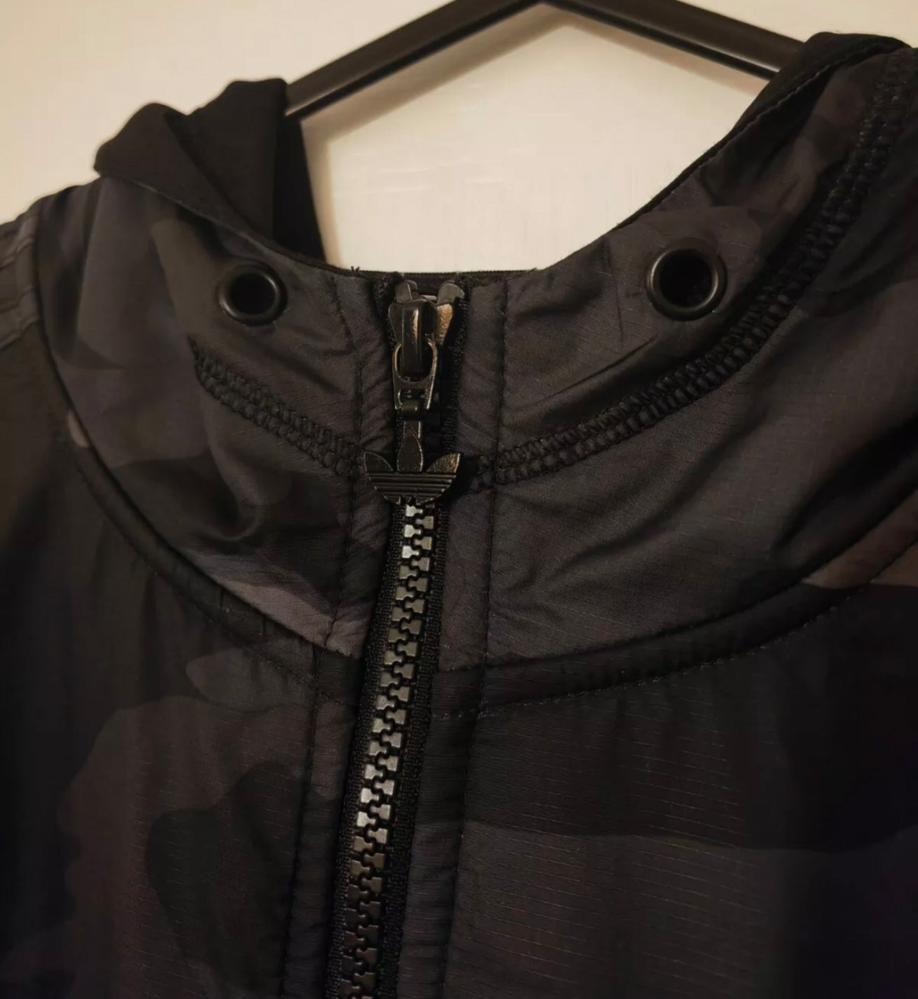 Adidas Originals Full Zip Hoodie, Grey Camo/Black, Size XS