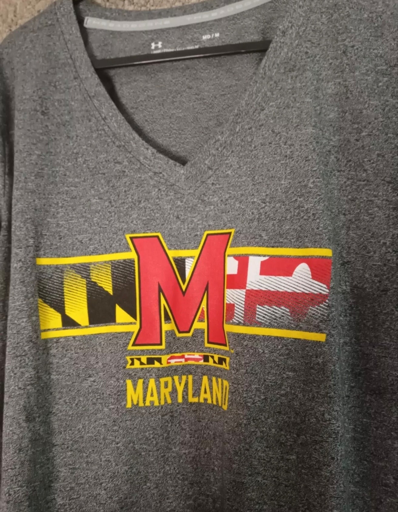 Women's Under Armour Maryland NCAA sports top, grey, size Medium