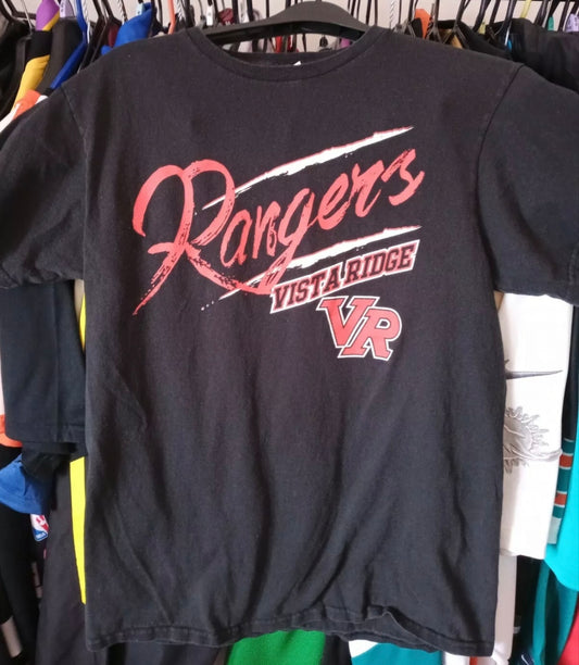 Vista Ridge Rangers High School T Shirt, Black, Size Medium