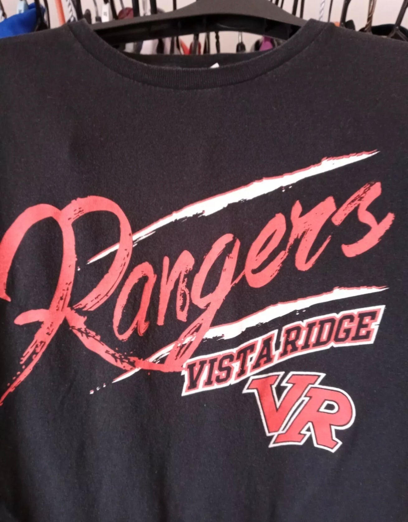 Vista Ridge Rangers High School T Shirt, Black, Size Medium