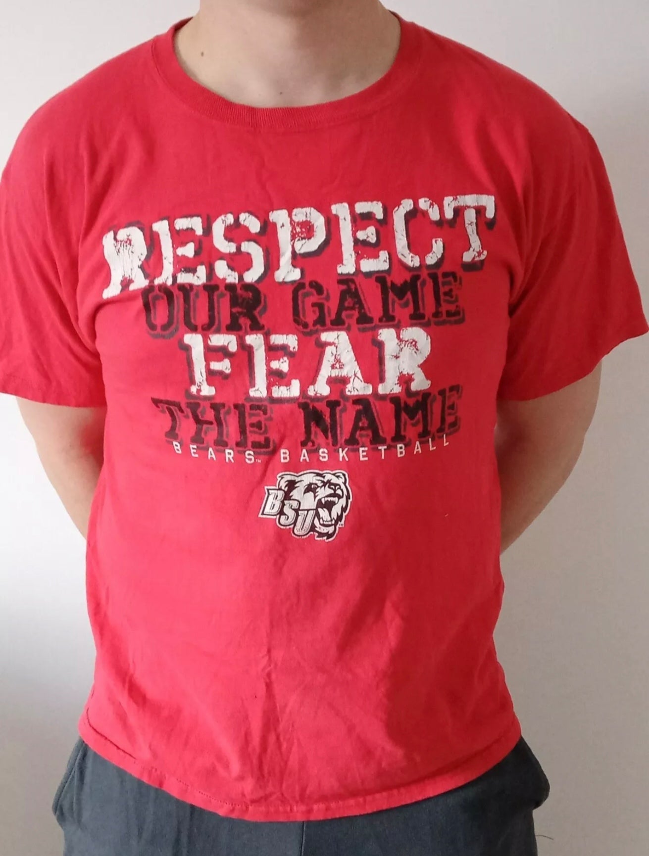 Champion BSU Bears (Bridgewater State Uni) T Shirt, Red, Size Large