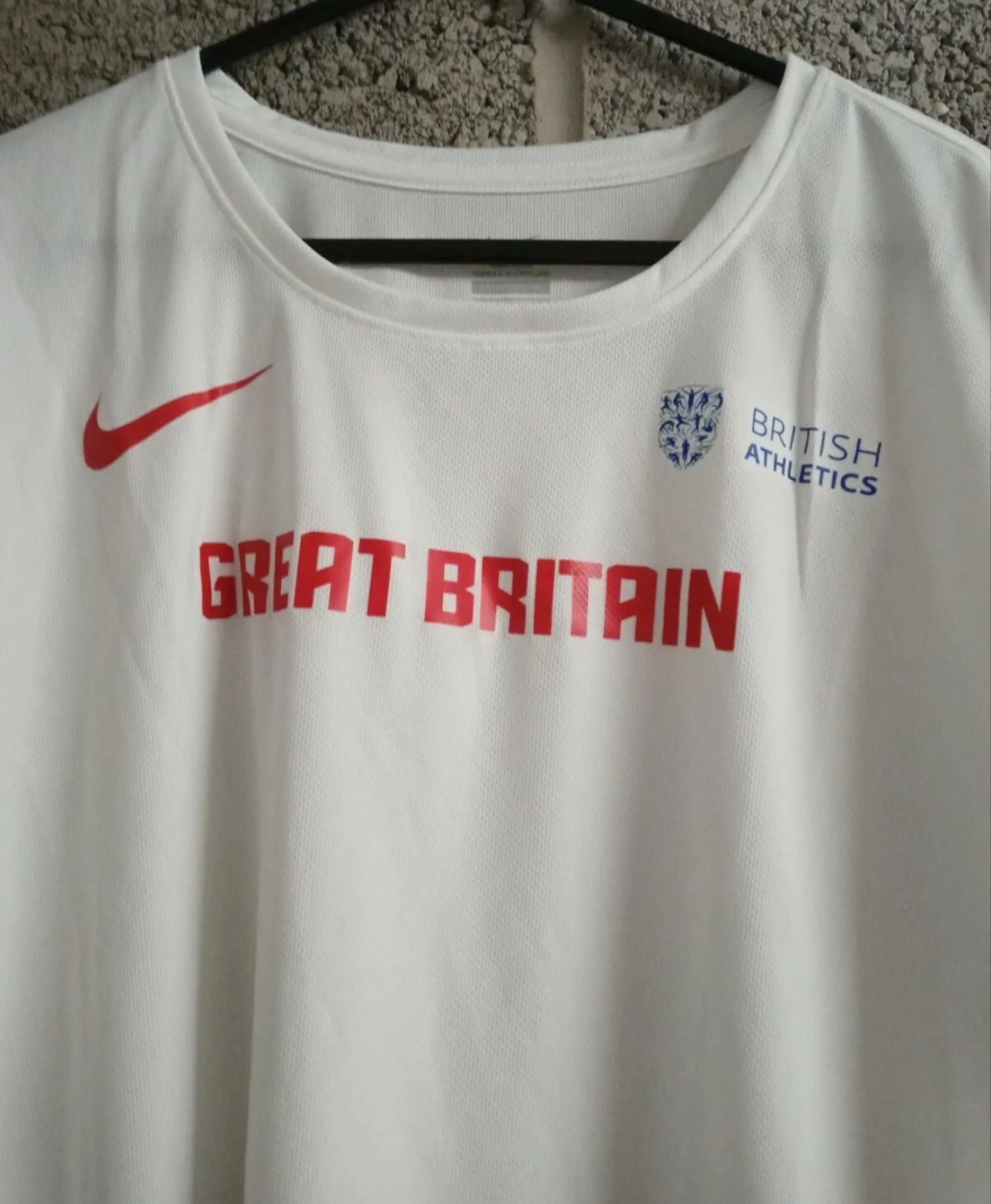 Women's Nike Dri Fit British Athletics Training T Shirt, White, Size XXL