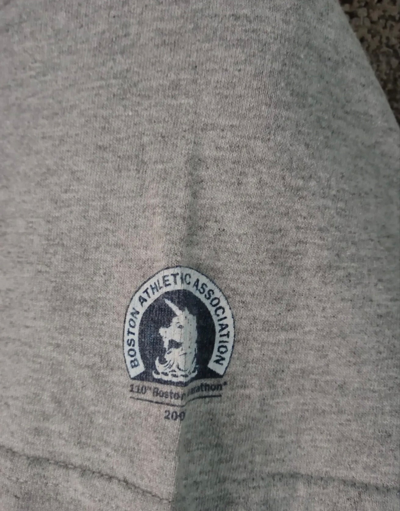 Women's Adidas Boston Marathon big logo t shirt, grey, size XL
