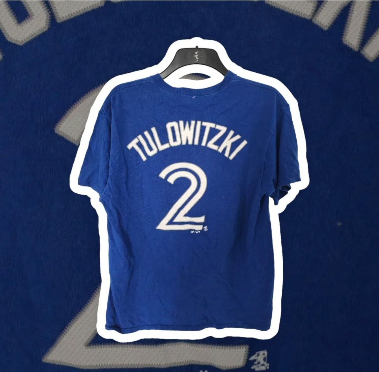 Majestic Toronto Blue Jays Player T Shirt, #2 Tulowitzki, Blue, Size Large