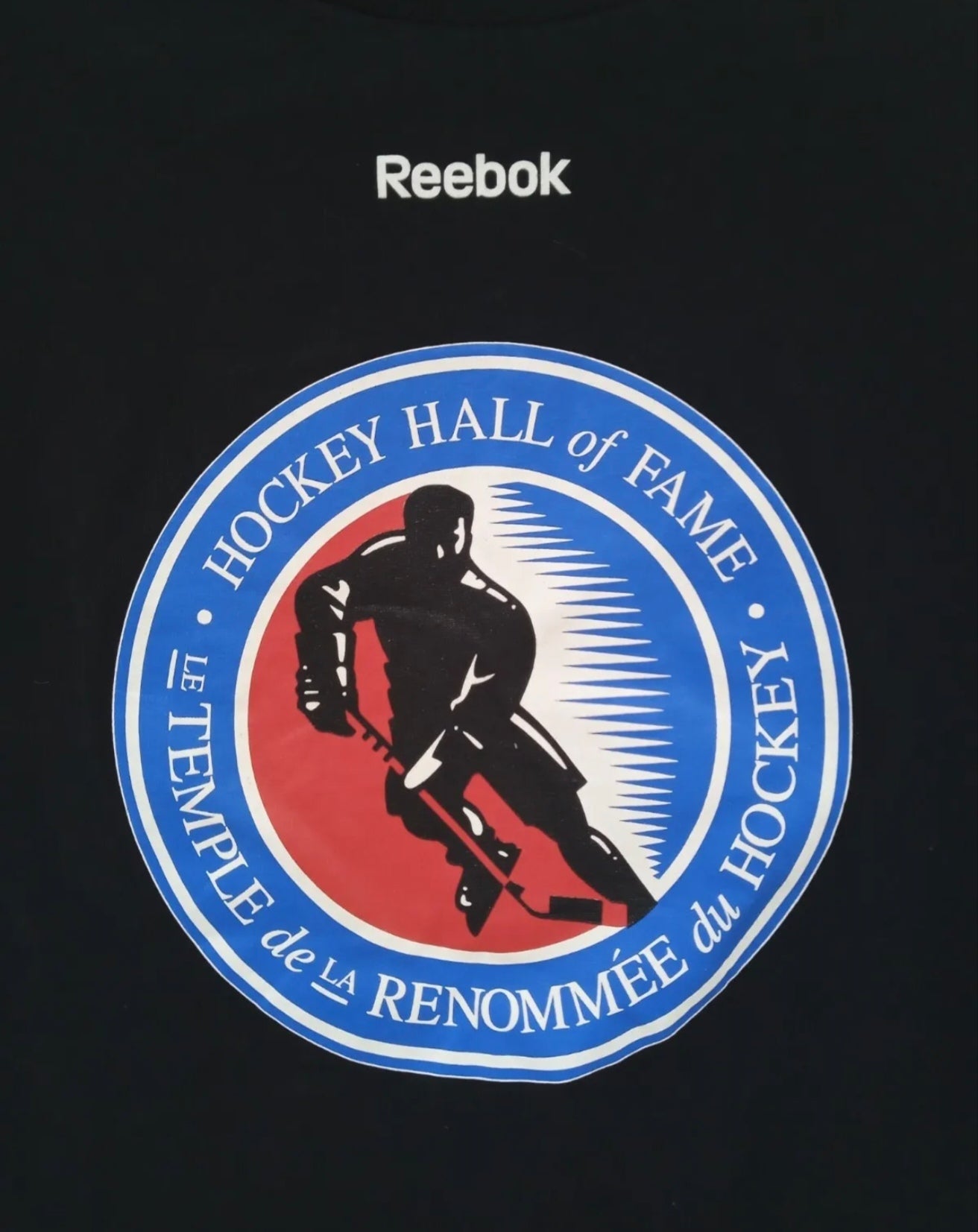 Kid's Reebok Hockey Hall of Fame big logo t shirt, black, size Youth Small