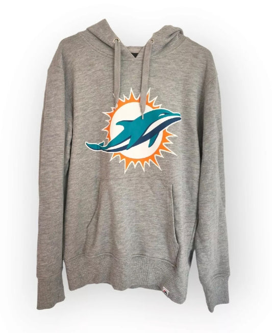 Youth Majestic Miami Dolphins NFL Pullover Hoodie, Grey, Size YL or Adult S