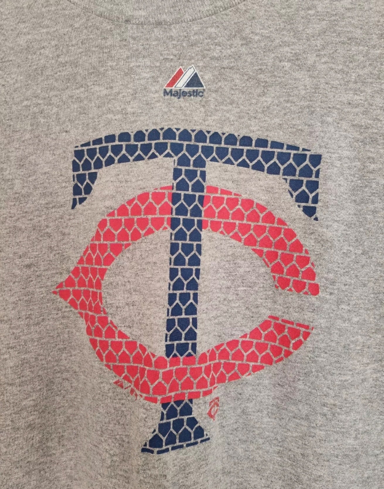 Majestic Minnesota Twins MLB Baseball T Shirt, Grey, Size Large