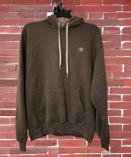Champion Pullover Hoodie, Grey, Size Large
