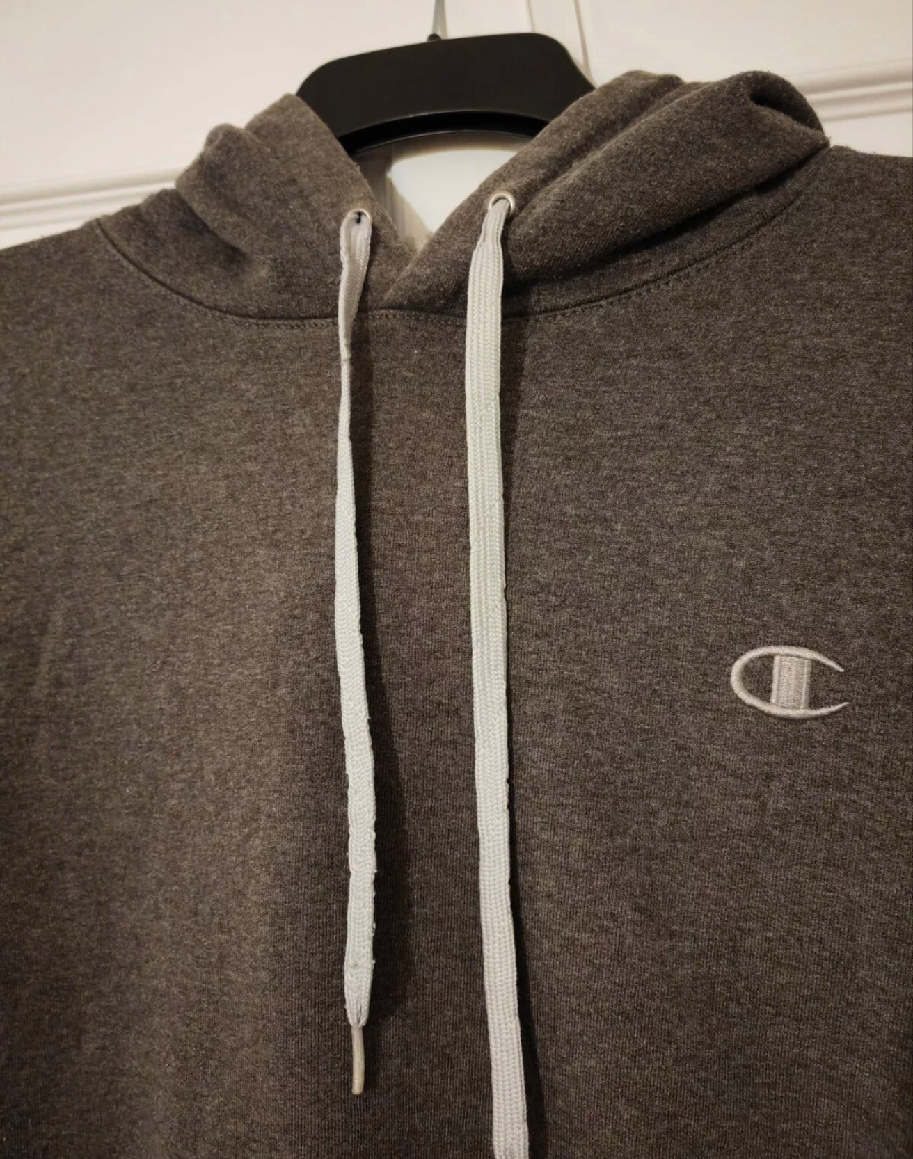 Champion Pullover Hoodie, Grey, Size Large