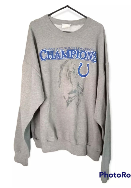 NFL Indianapolis Colts 2003 Division Champions sweat shirt, grey, size Medium