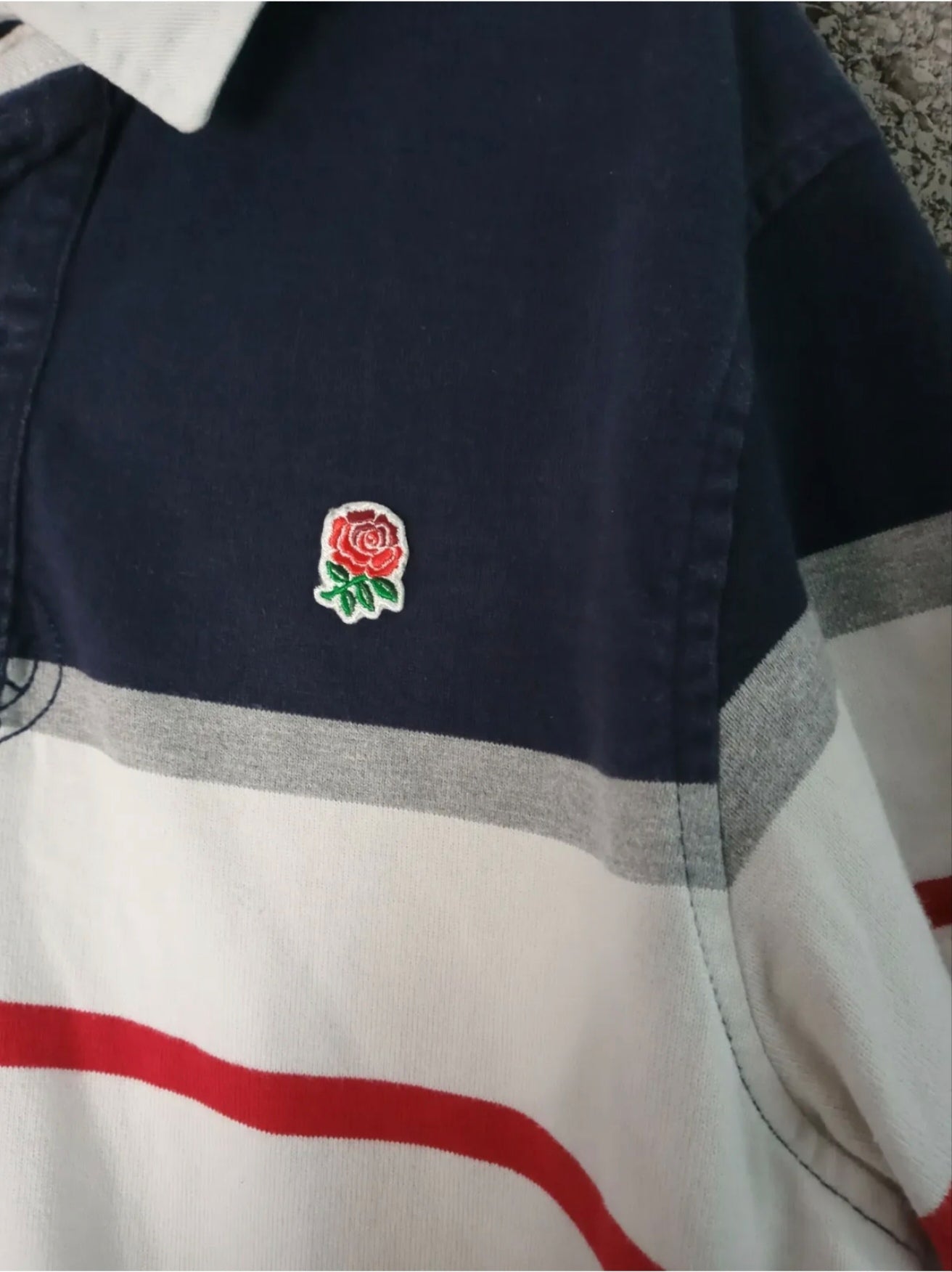 Men's Canterbury England Rugby polo shirt, White/blue/red, Size Medium