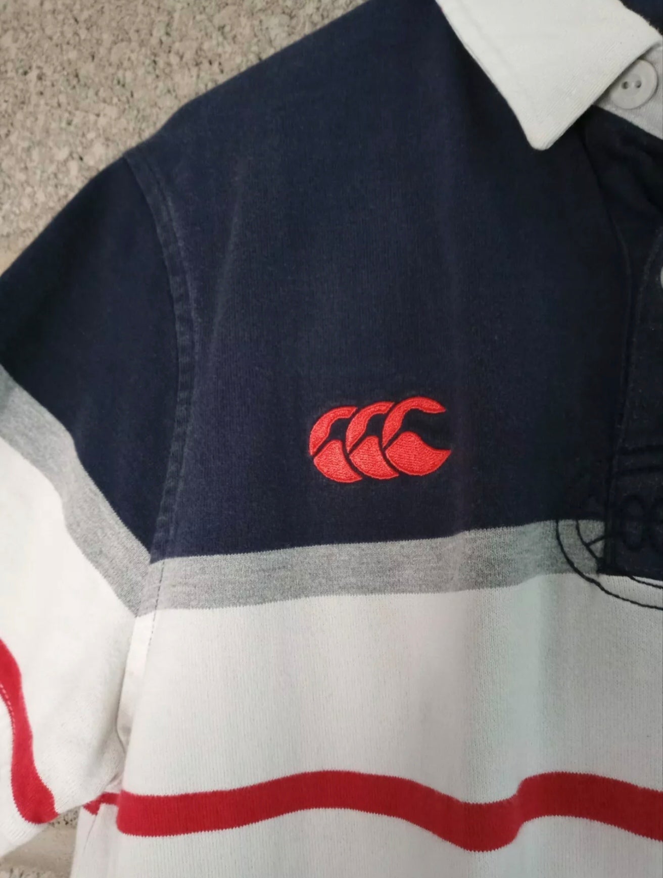 Men's Canterbury England Rugby polo shirt, White/blue/red, Size Medium