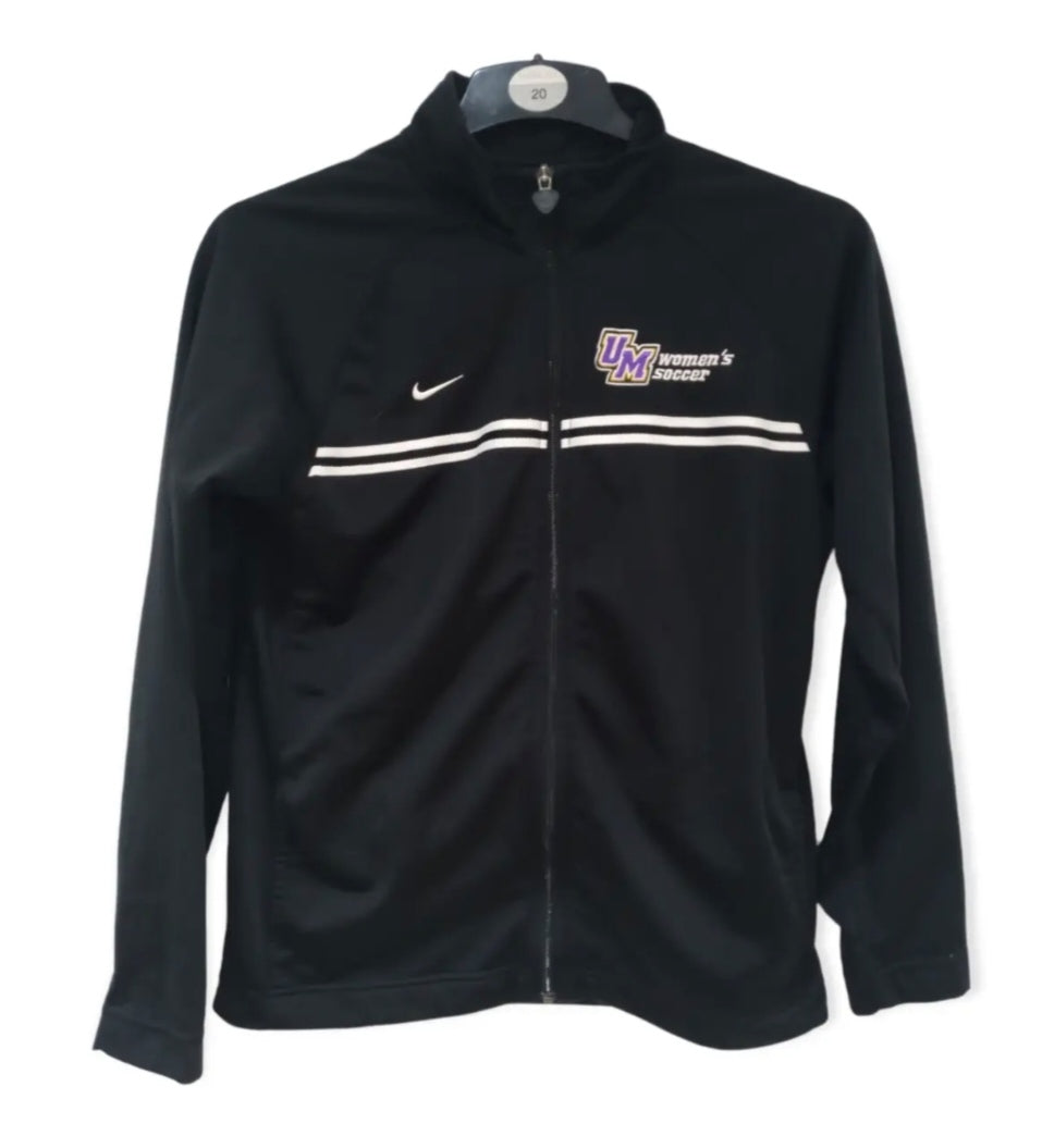 Youth Girl's Nike UM Women's Soccer full zip tracksuit top, black, size Youth XL