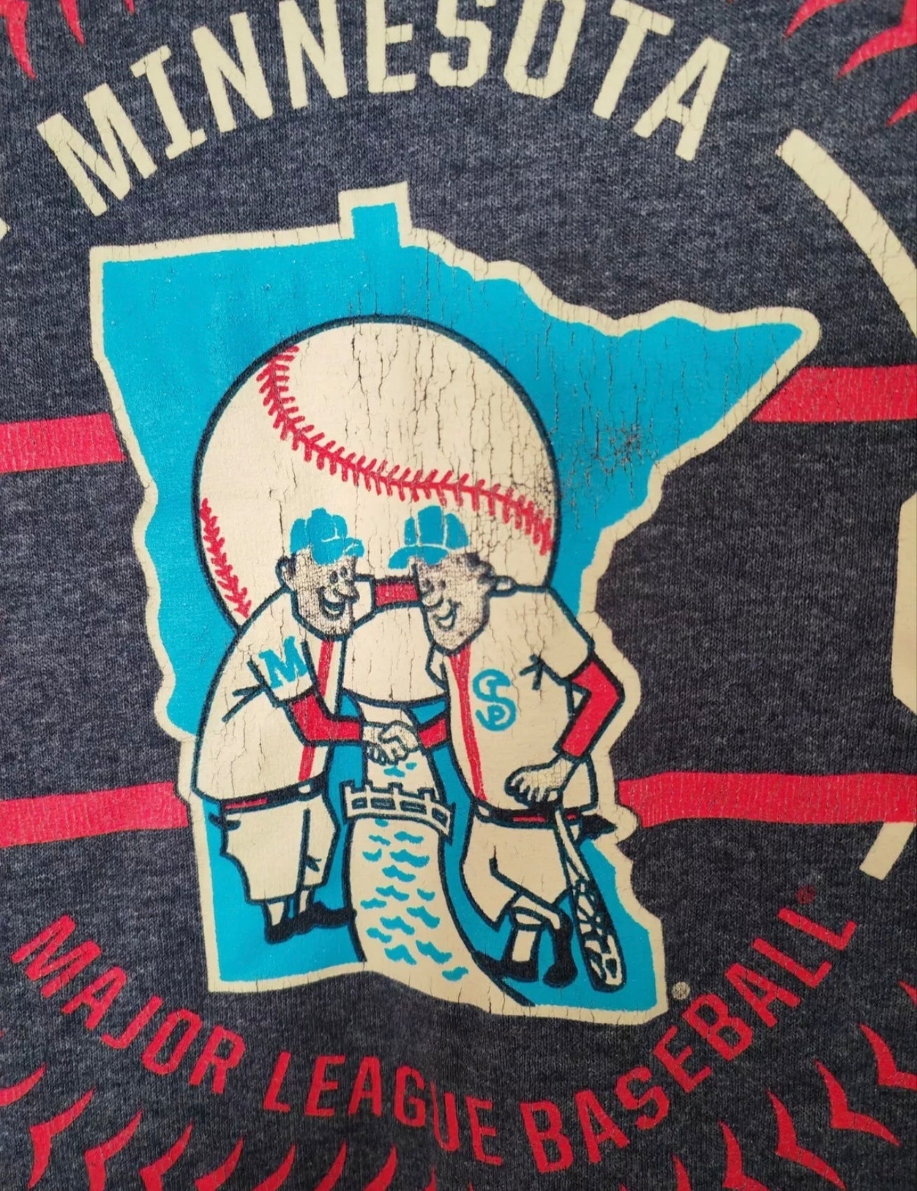 MLB Minnesota Twins Baseball T Shirt, Grey, Size Medium