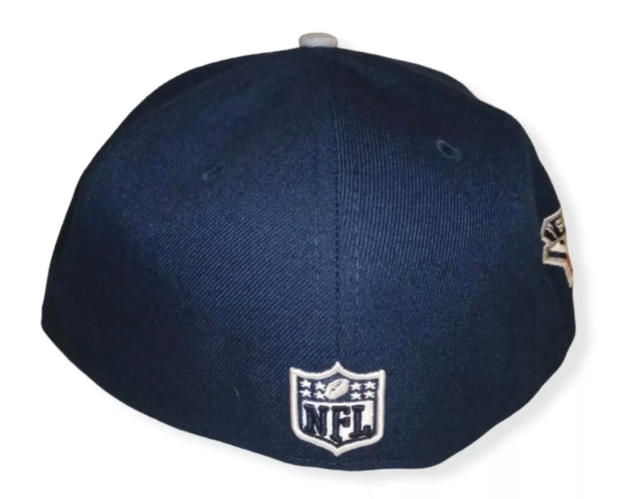 New Era 59fifty New England Patriots NFL fitted flat peak, navy/grey, size 7 1/4