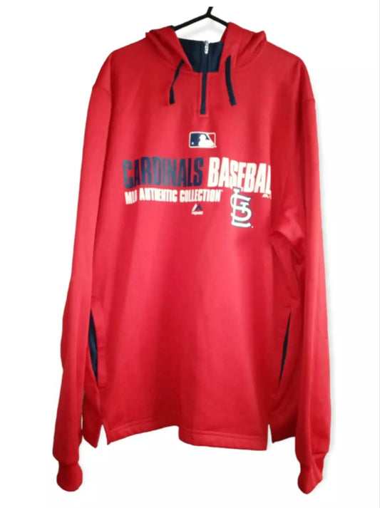Majestic St Louis Cardinals MLB Baseball pull over hoodie, red, size Medium