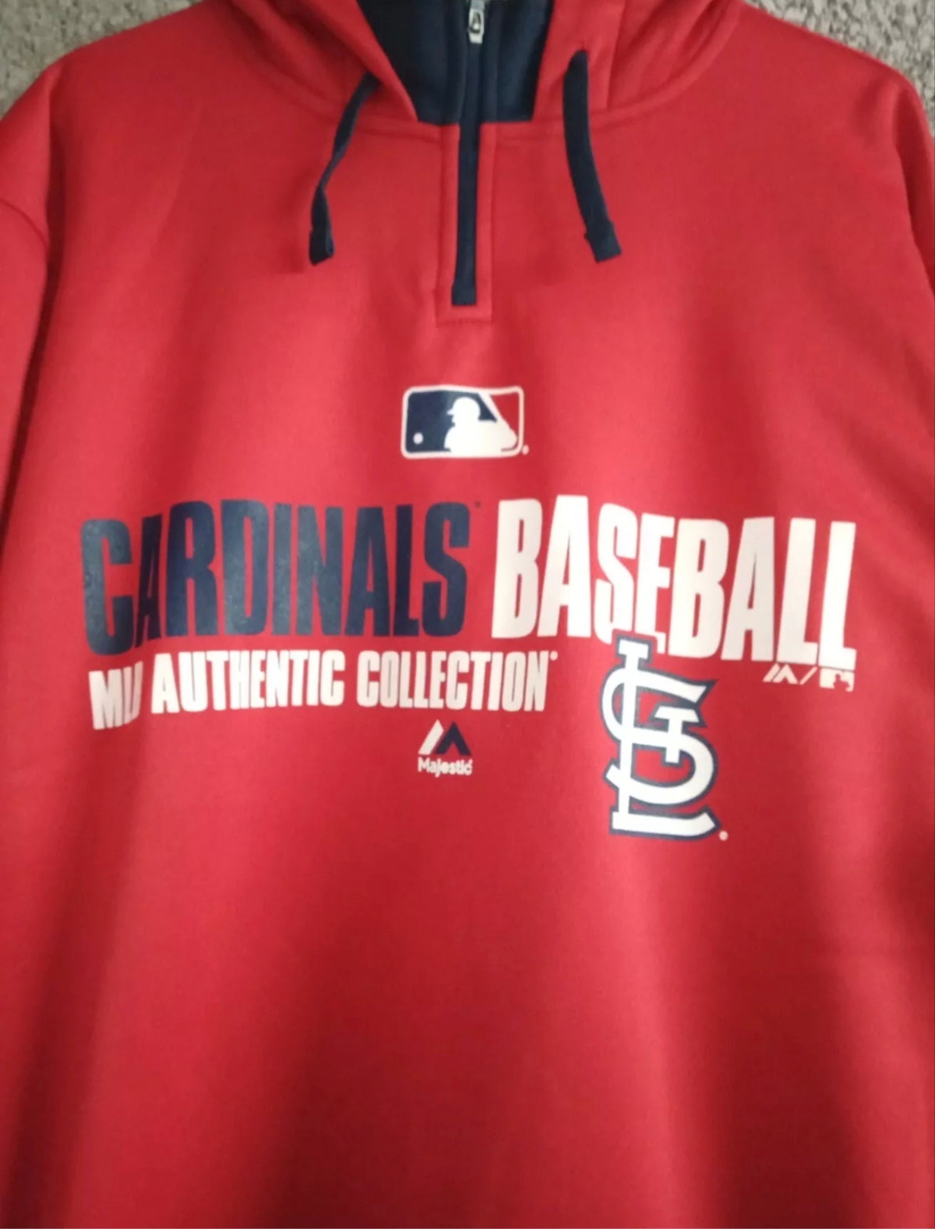 Majestic St Louis Cardinals MLB Baseball pull over hoodie, red, size Medium