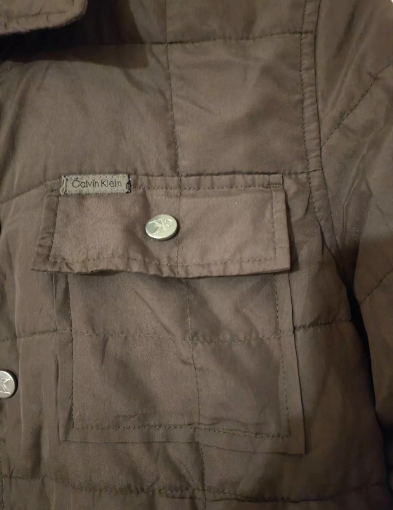 Women's Calvin Klein Lightly Padded Coat, Brown, Size Medium