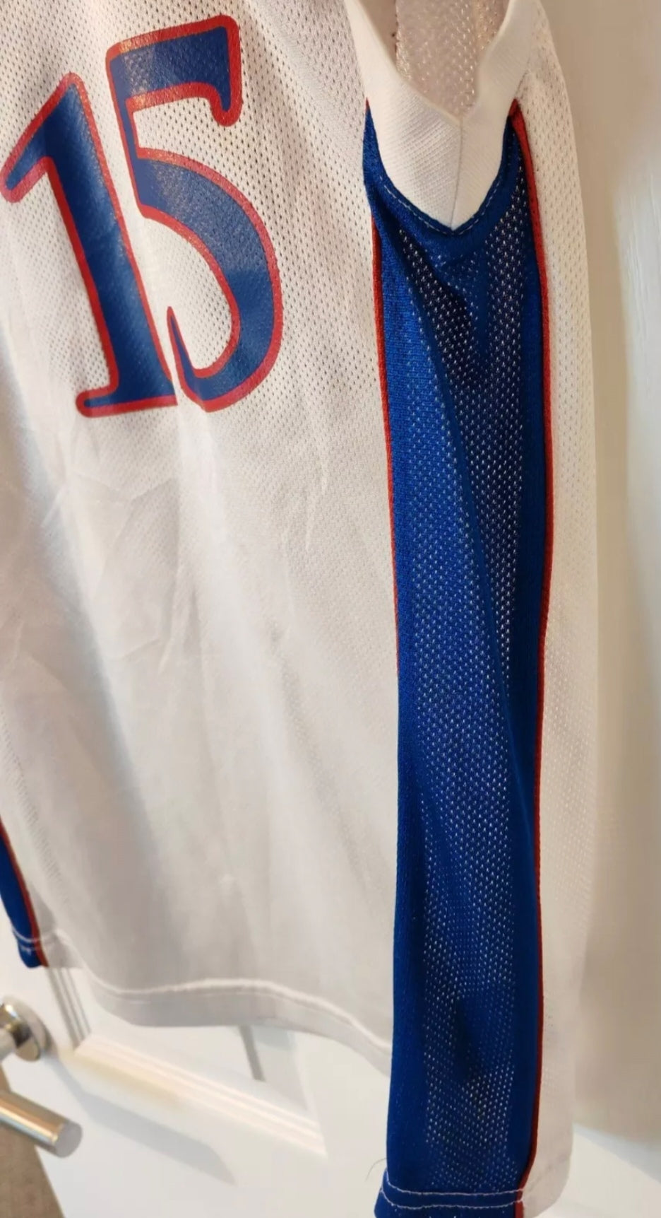 Youth Kansas Jayhawks NCAA Basketball Jersey, #15, White, Size YL