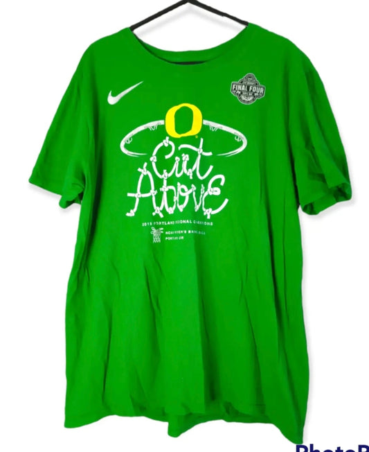 Women's Nike Oregon Ducks NCAA Basketball final four t shirt, Green, Size Large
