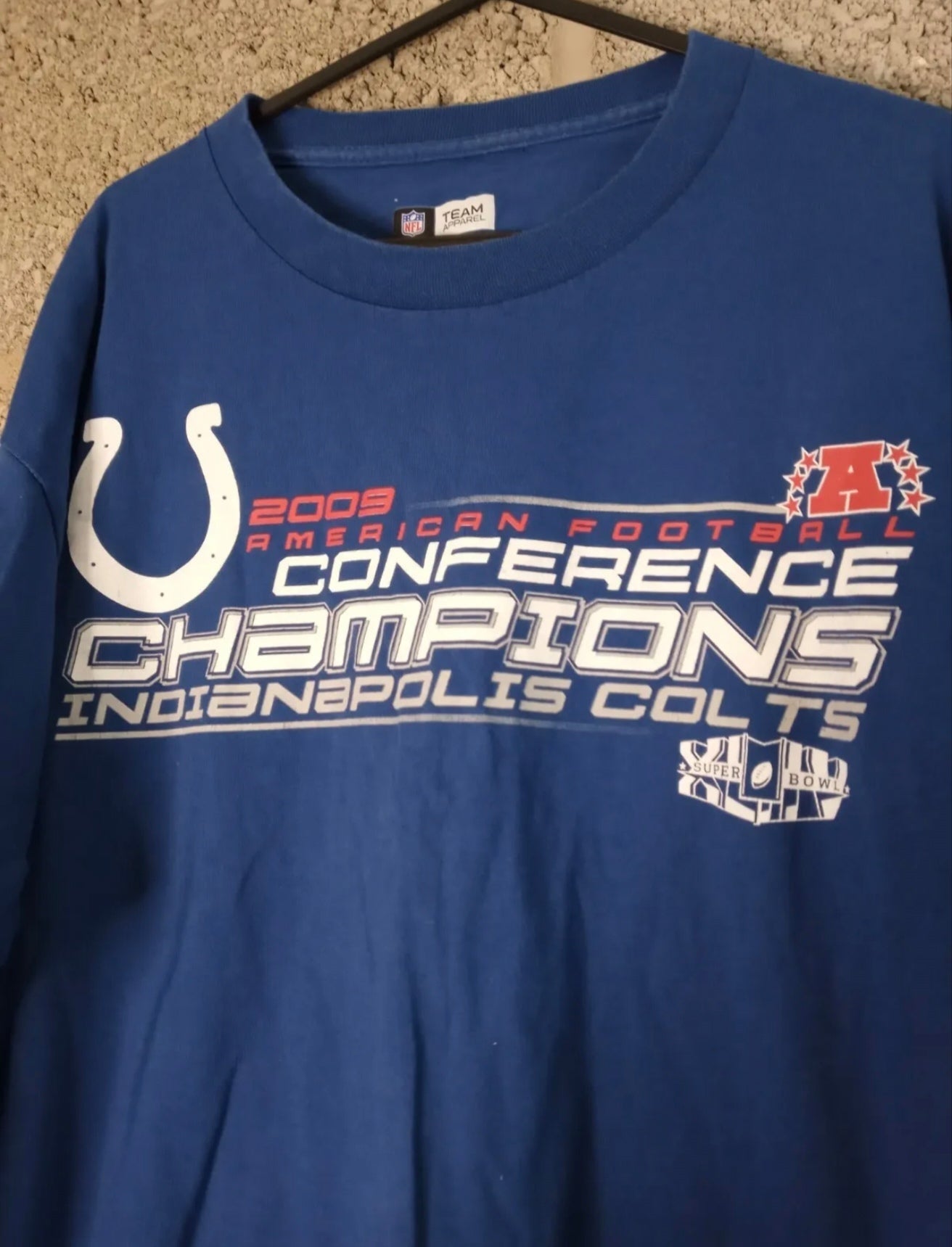 NFL Indianapolis Colts 2009 conference champions long sleeve t shirt, blue, size Large