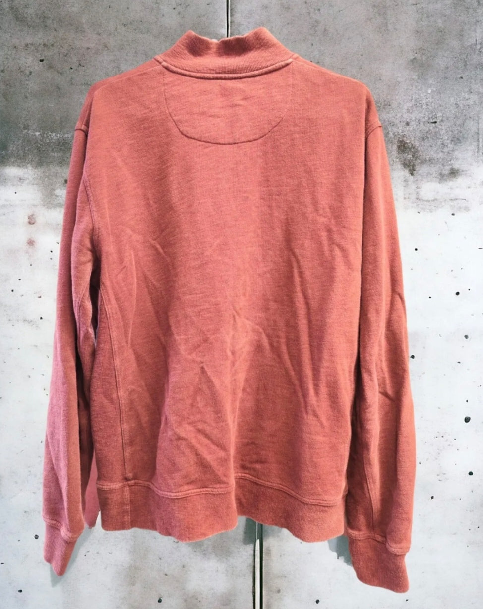 Farah 1/4 Zip Long Sleeve Jumper, Burgundy, Size Large