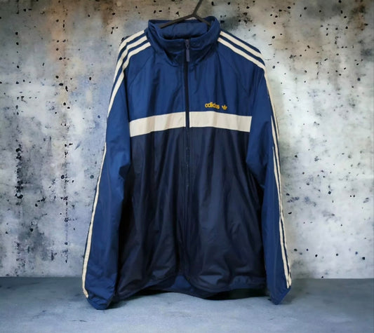 Adidas Originals Full Zip, Hooded Jacket, Blue, Size Medium