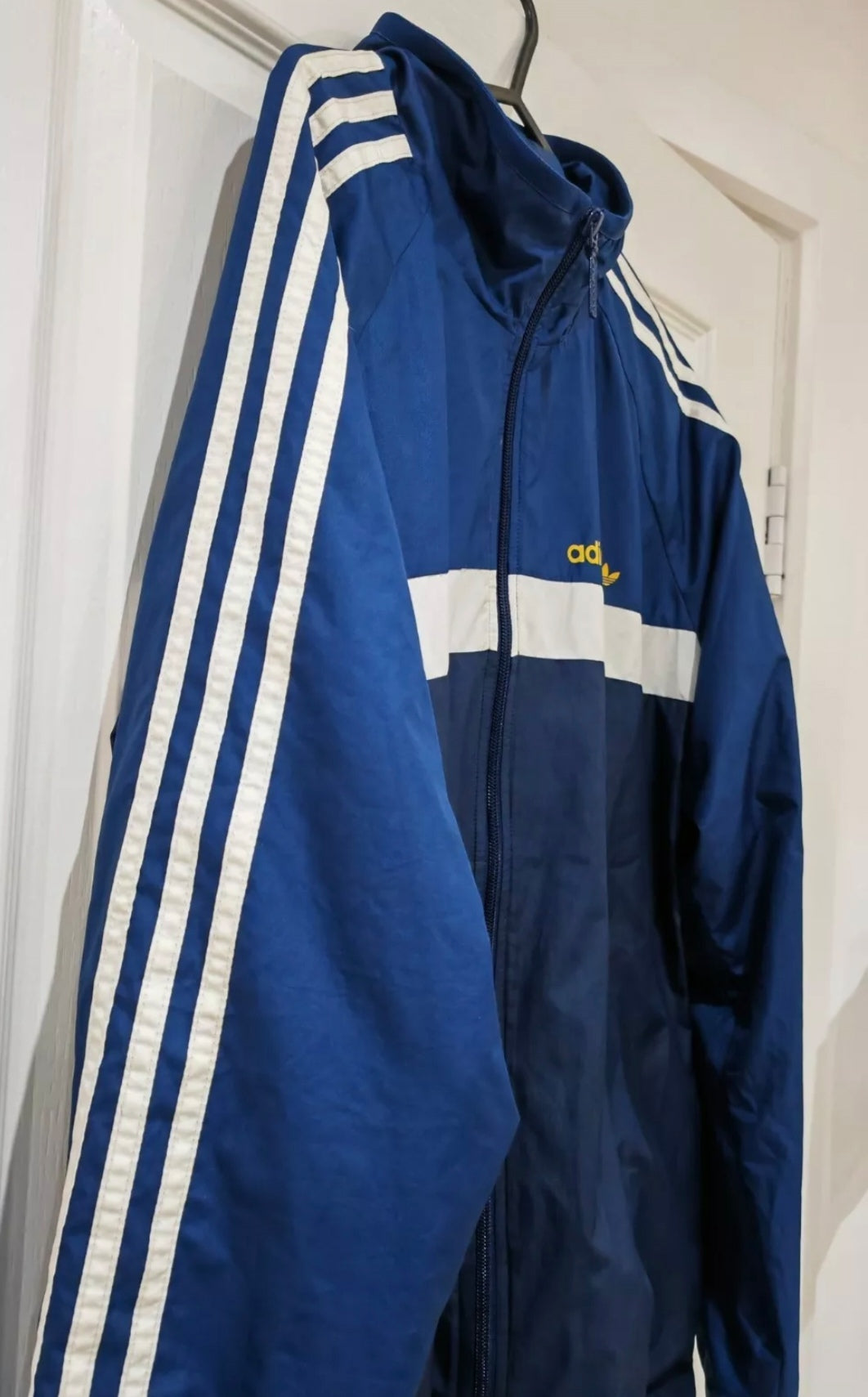 Adidas Originals Full Zip, Hooded Jacket, Blue, Size Medium