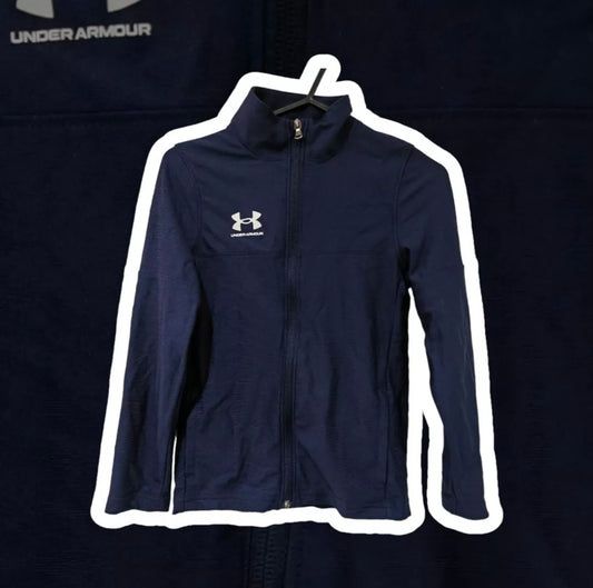 Youth Under Armour Full Zip Track Top, Navy Blue, Size YS