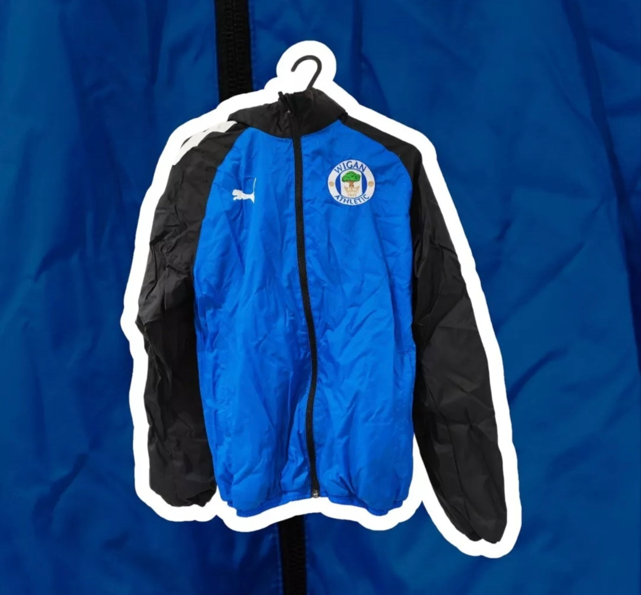 Youth Puma Wigan Athletic Full Zip Hooded Track Top, Blue, Size 13-14 years