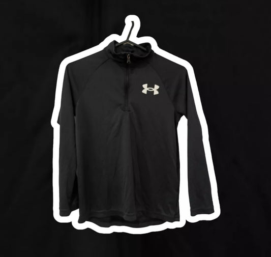 Youth Under Armour Long Sleeve 1/4 Zip Training Top, Black, Size YS