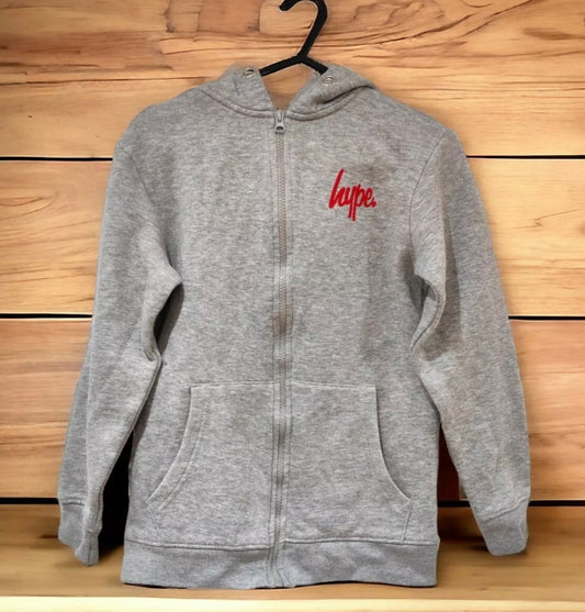 Youth Hype Full Zip Hoodie, Grey, Size 11-12 Years