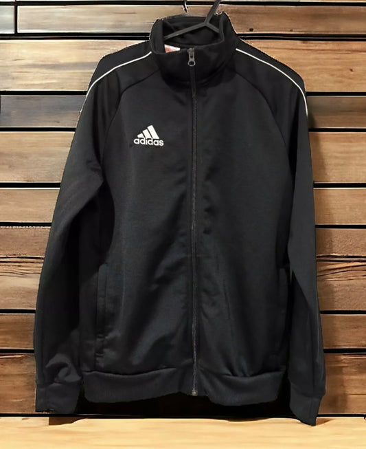 Youth Adidas Full Zip Tracksuit Top, Black, Size 13-14 Years