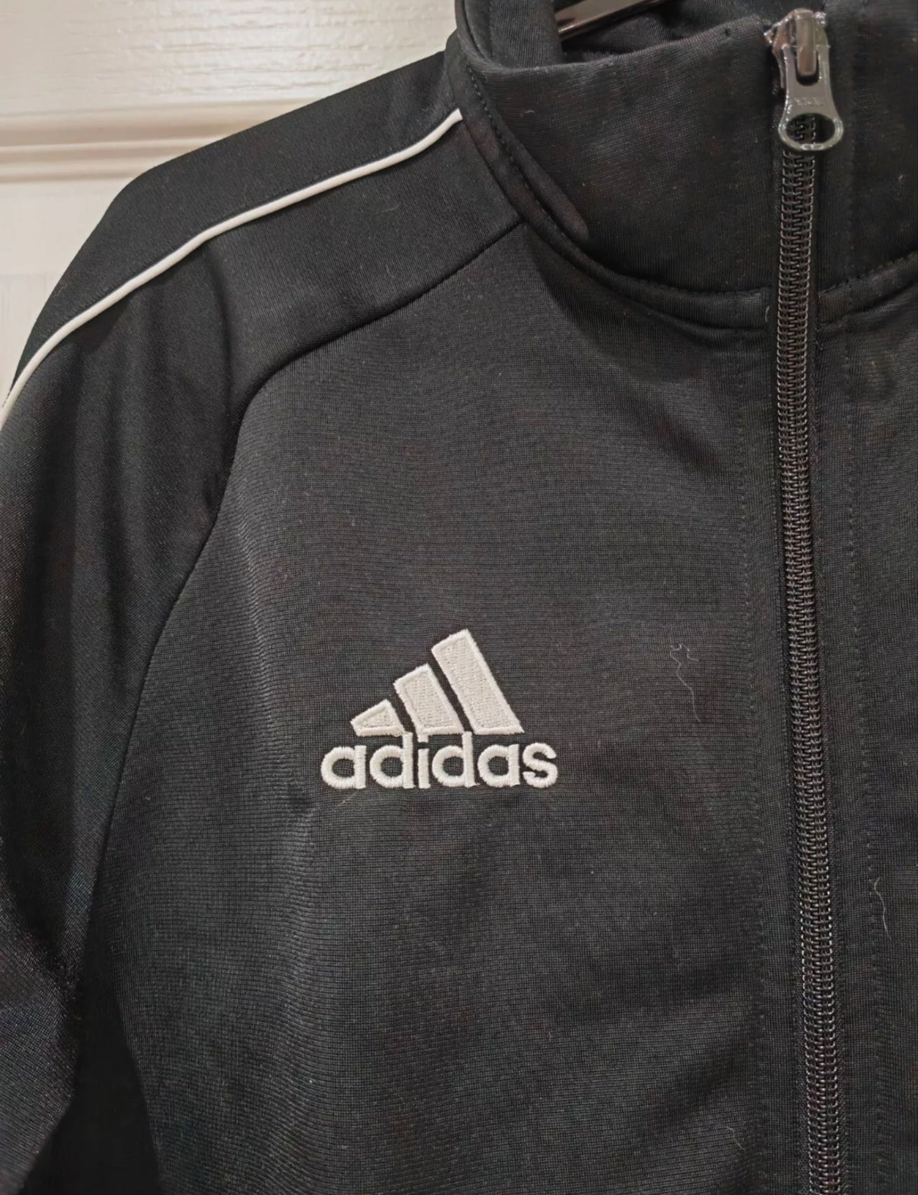 Youth Adidas Full Zip Tracksuit Top, Black, Size 13-14 Years
