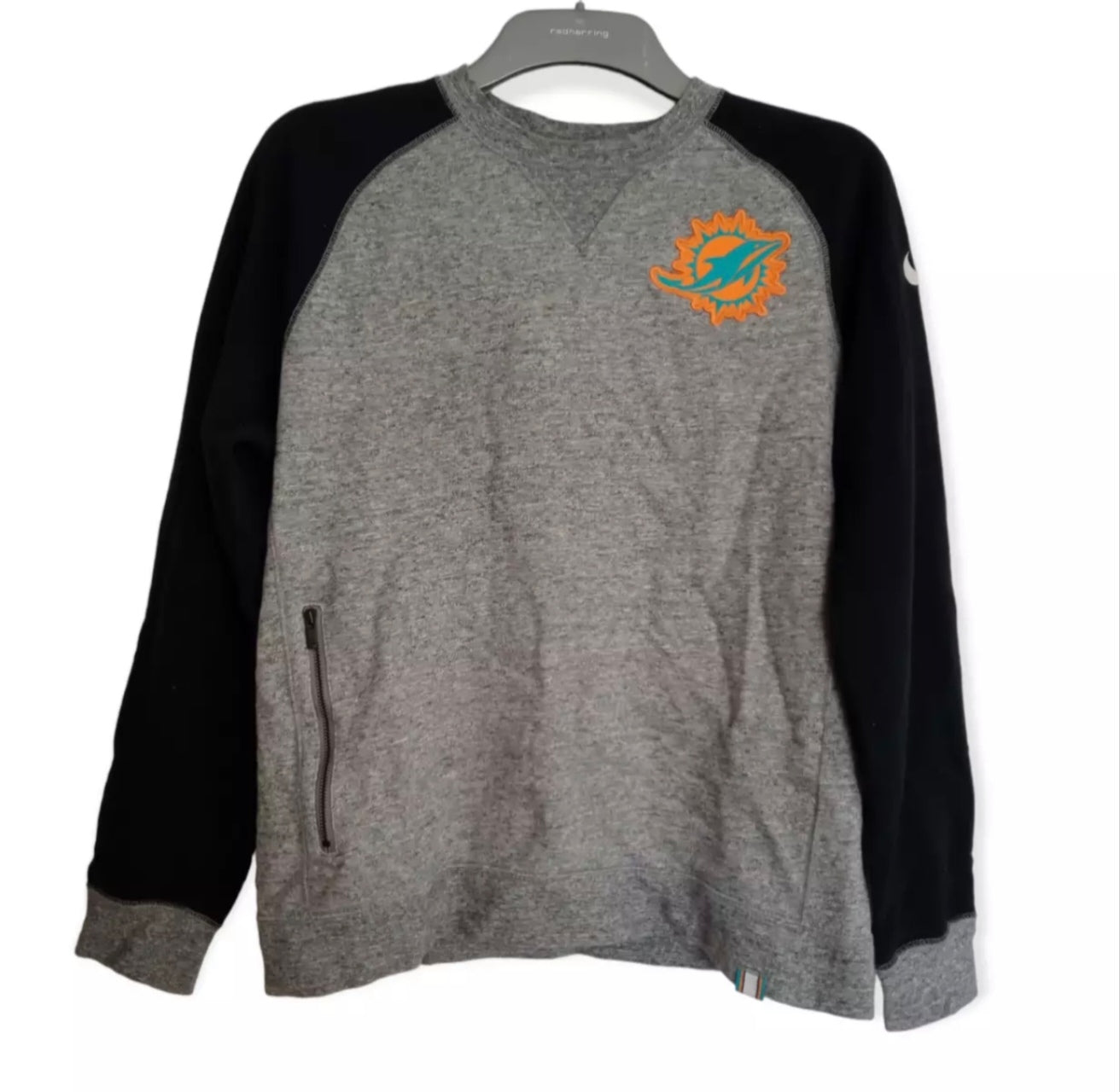 Nike Miami Dolphins sweatshirt, grey/black, size Medium