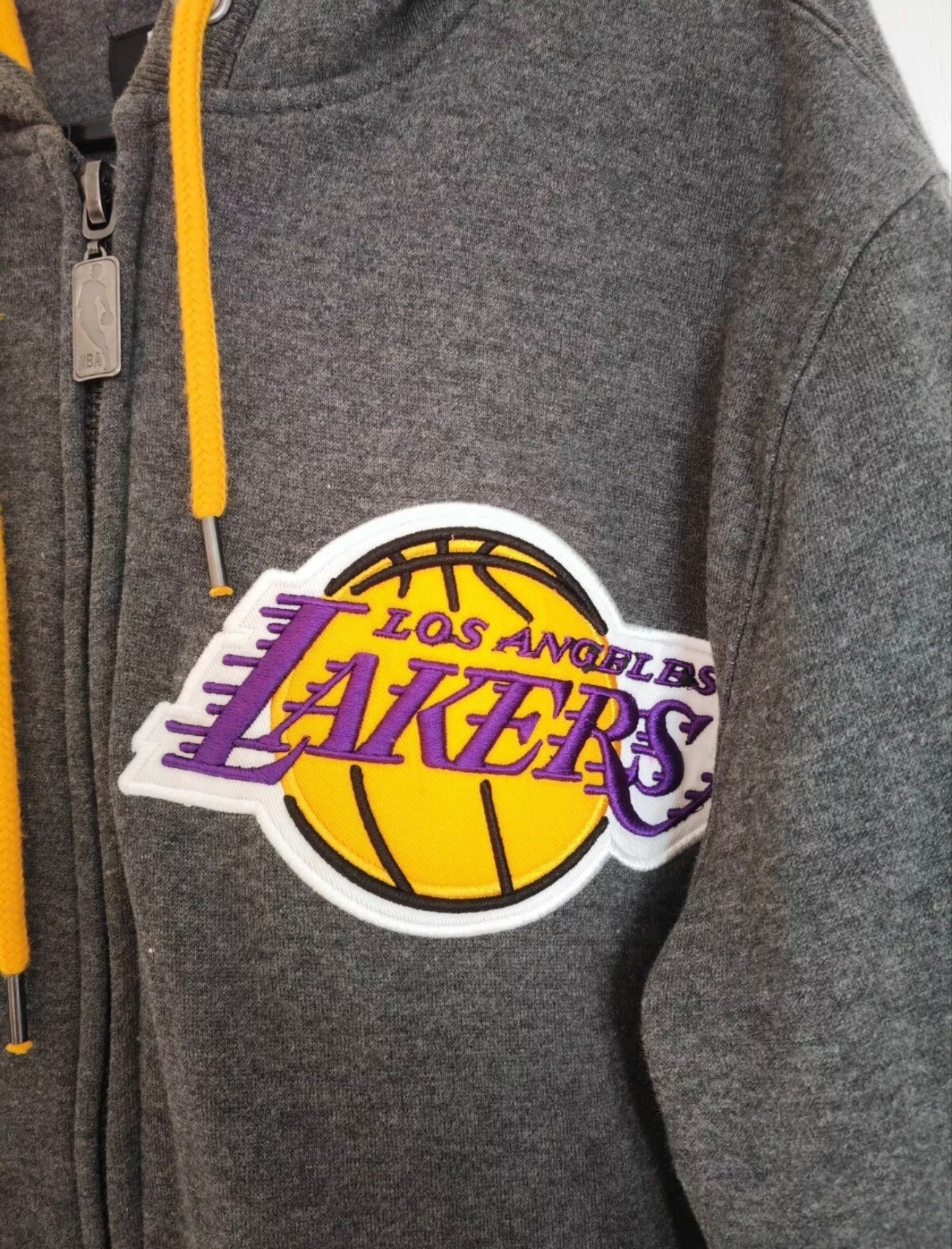 NBA UNK Los Angeles Lakers Full Zip Hoodie, Grey, Size Small