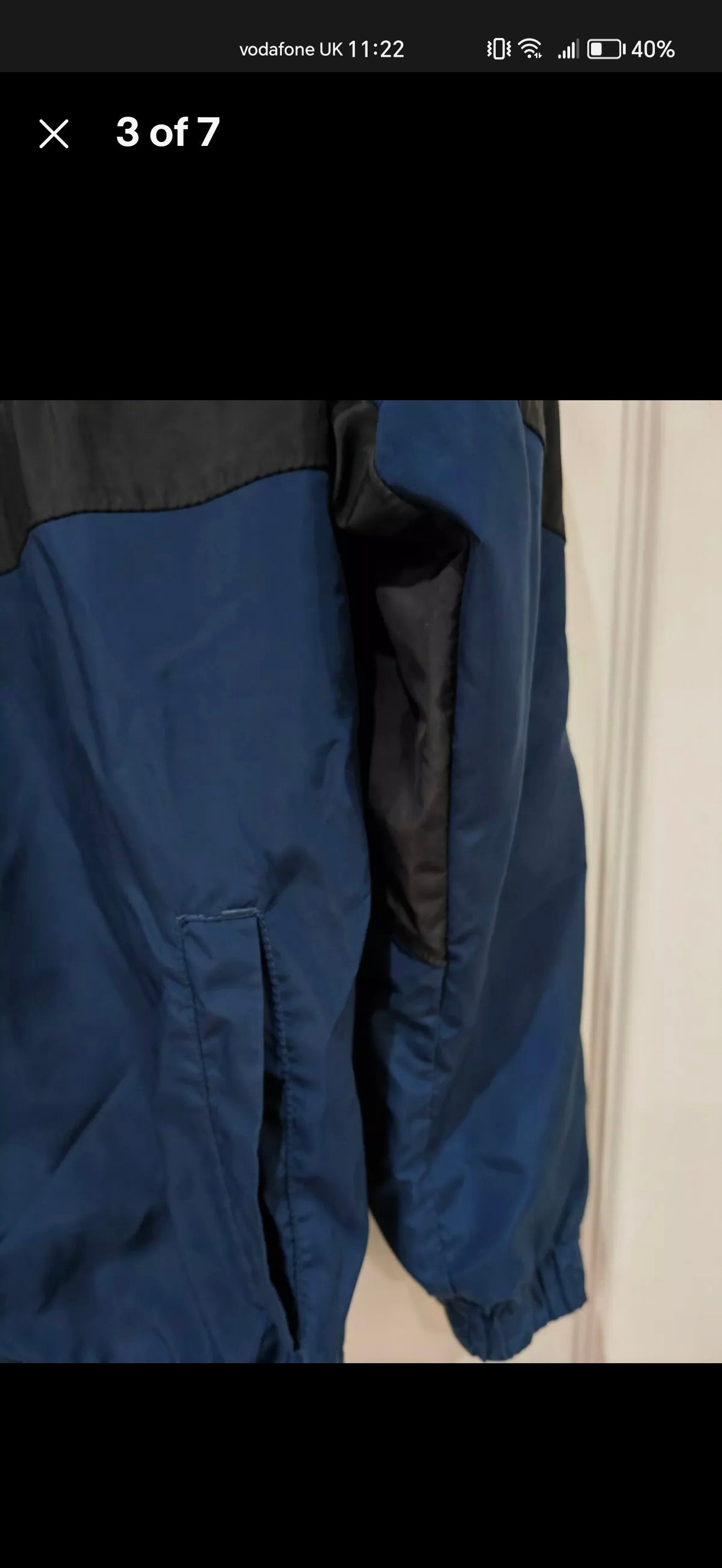 Youth Adidas Climaproof Full Zip Tracksuit Jacket, Black/Blue, Size 9-10 Years