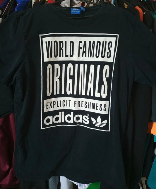 Adidas Originals Big Logo T Shirt, Black, Size Medium