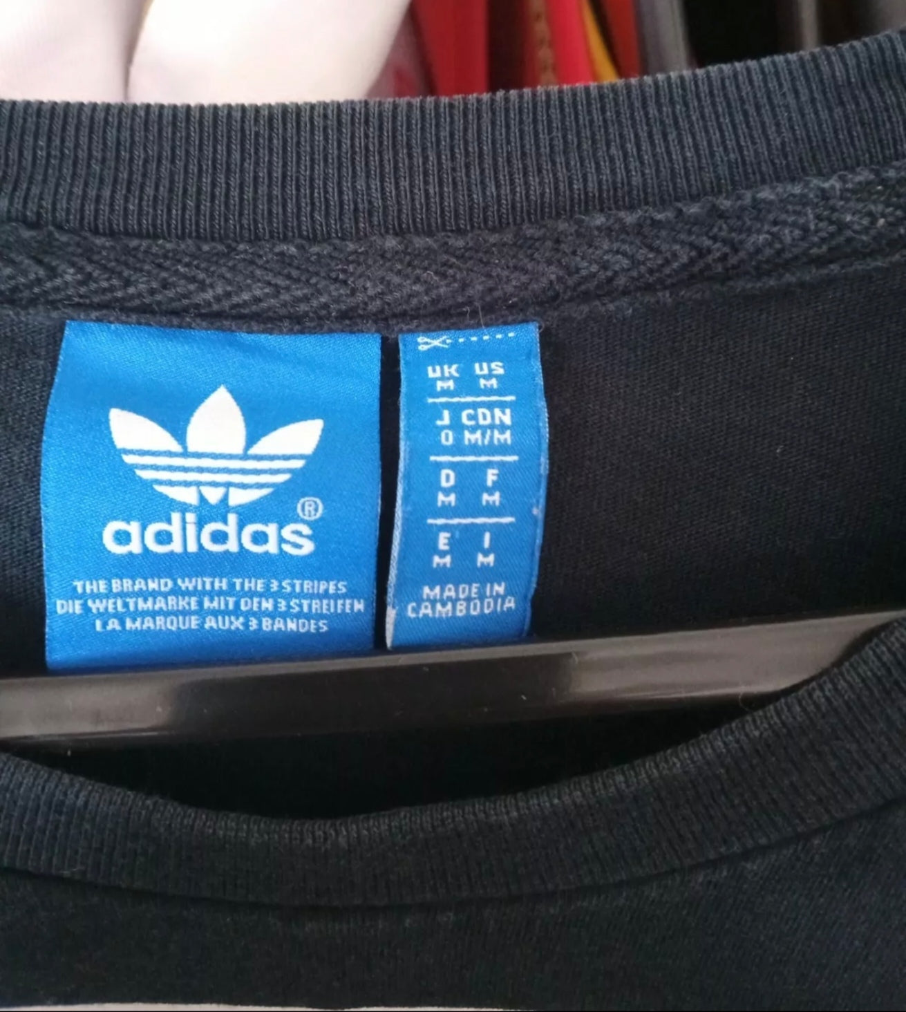 Adidas Originals Big Logo T Shirt, Black, Size Medium