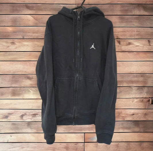 Jordan Brand Full Zip Hoodie, Black, Size Small