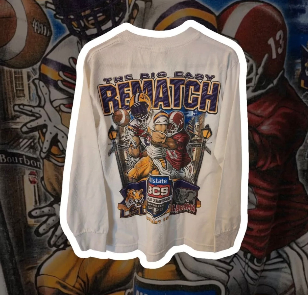 Youth 2012 NCAA National Championship Alabama V LSU Long Sleeve T Shirt, Size YM