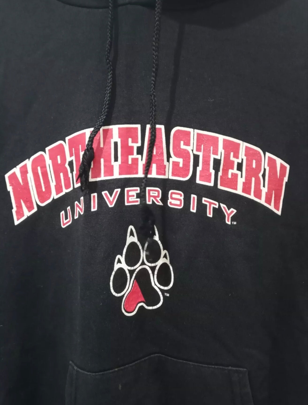 Champion Northeastern University Huskies NCAA pull over hoodie, black, size Small