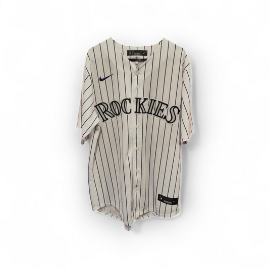 Nike Colorado Rockies MLB Baseball Jersey, White, Size Medium