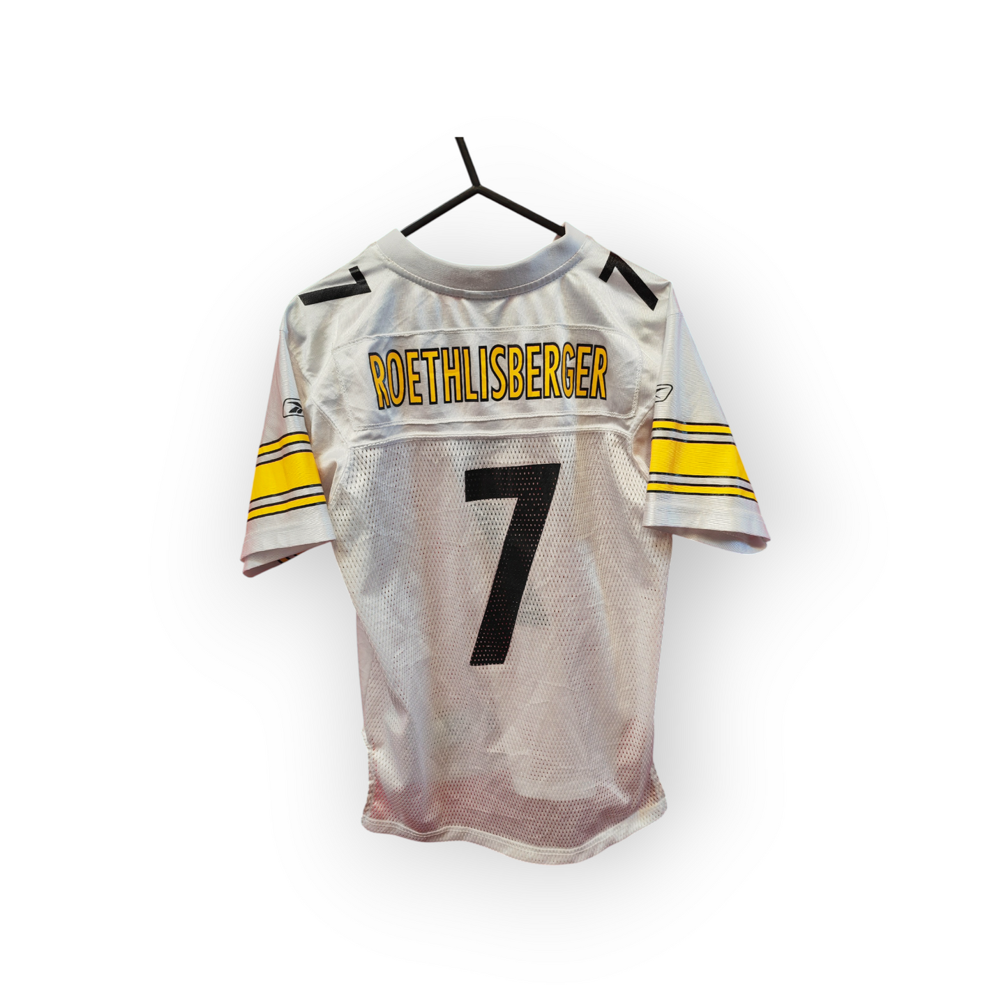Youth Reebok Pittsburgh Steelers NFL Jersey, #7 Roethlisberger, White, Size YM
