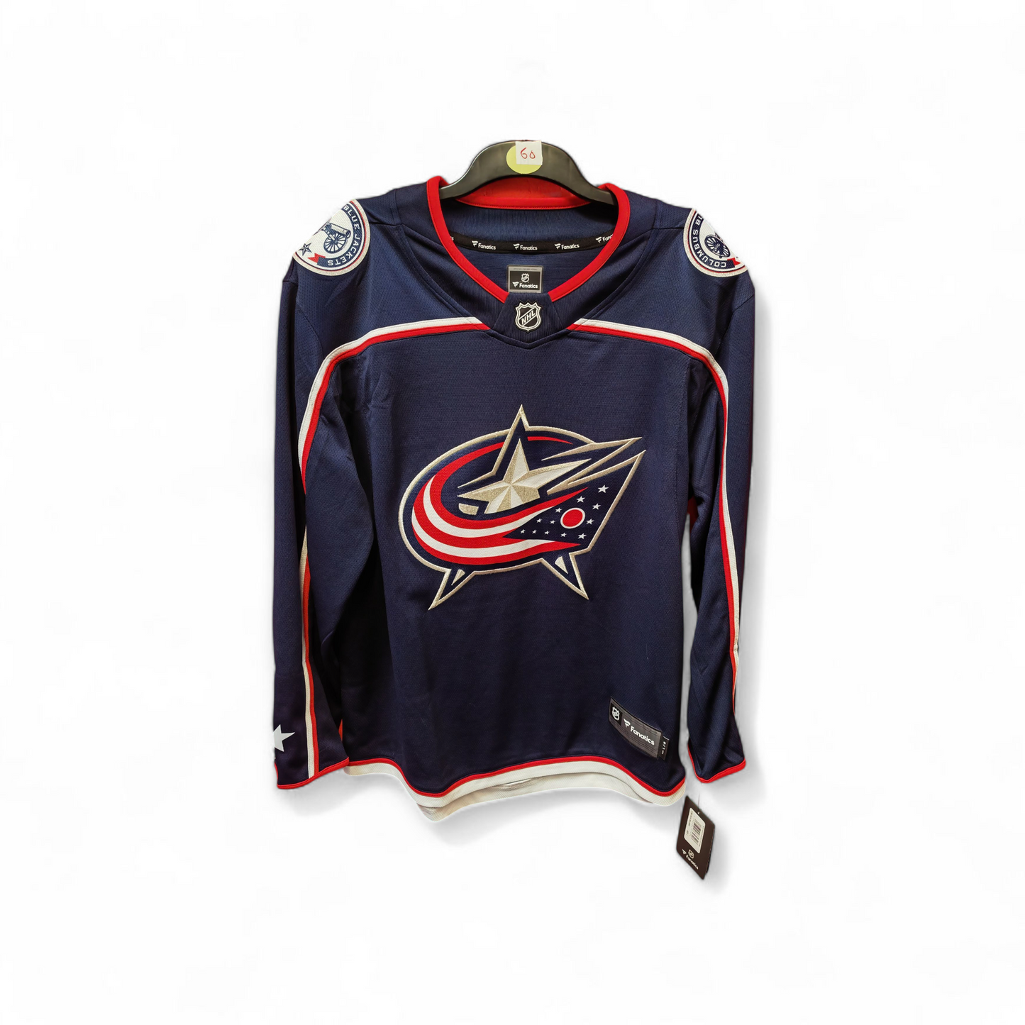 Fanatics Columbus Blue Jackets NHL Hockey Jersey, Navy Blue, Size Large