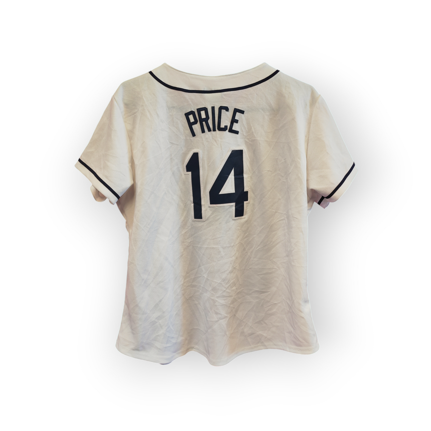 Women's Majestic Tampa Bay Rays MLB Baseball Jersey, #14 Price, White, Size Large
