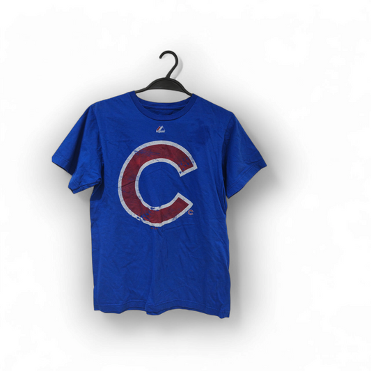 Majestic Chicago Cubs MLB T Shirt, Blue, Size Medium