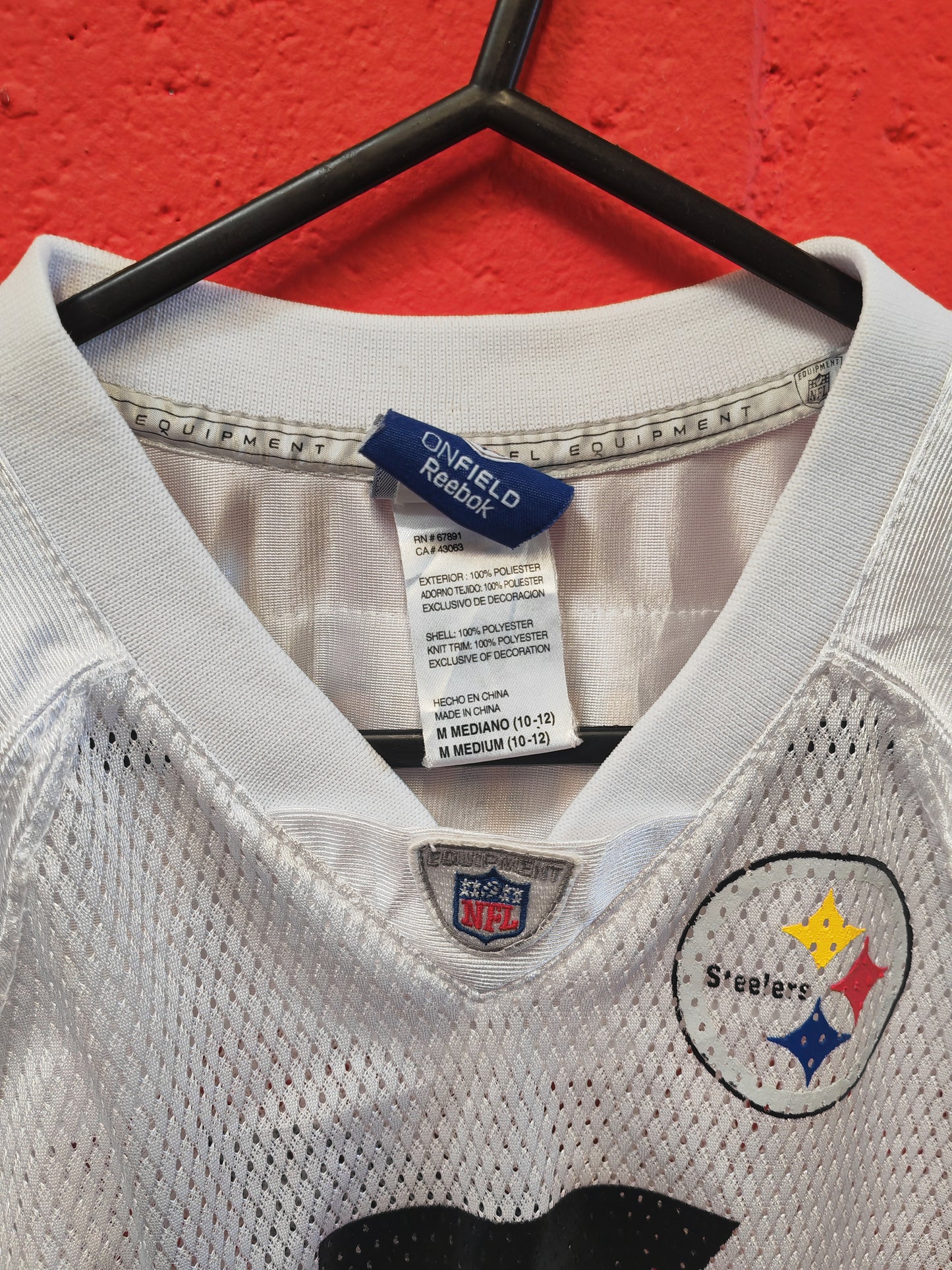 Youth Reebok Pittsburgh Steelers NFL Jersey, #7 Roethlisberger, White, Size YM