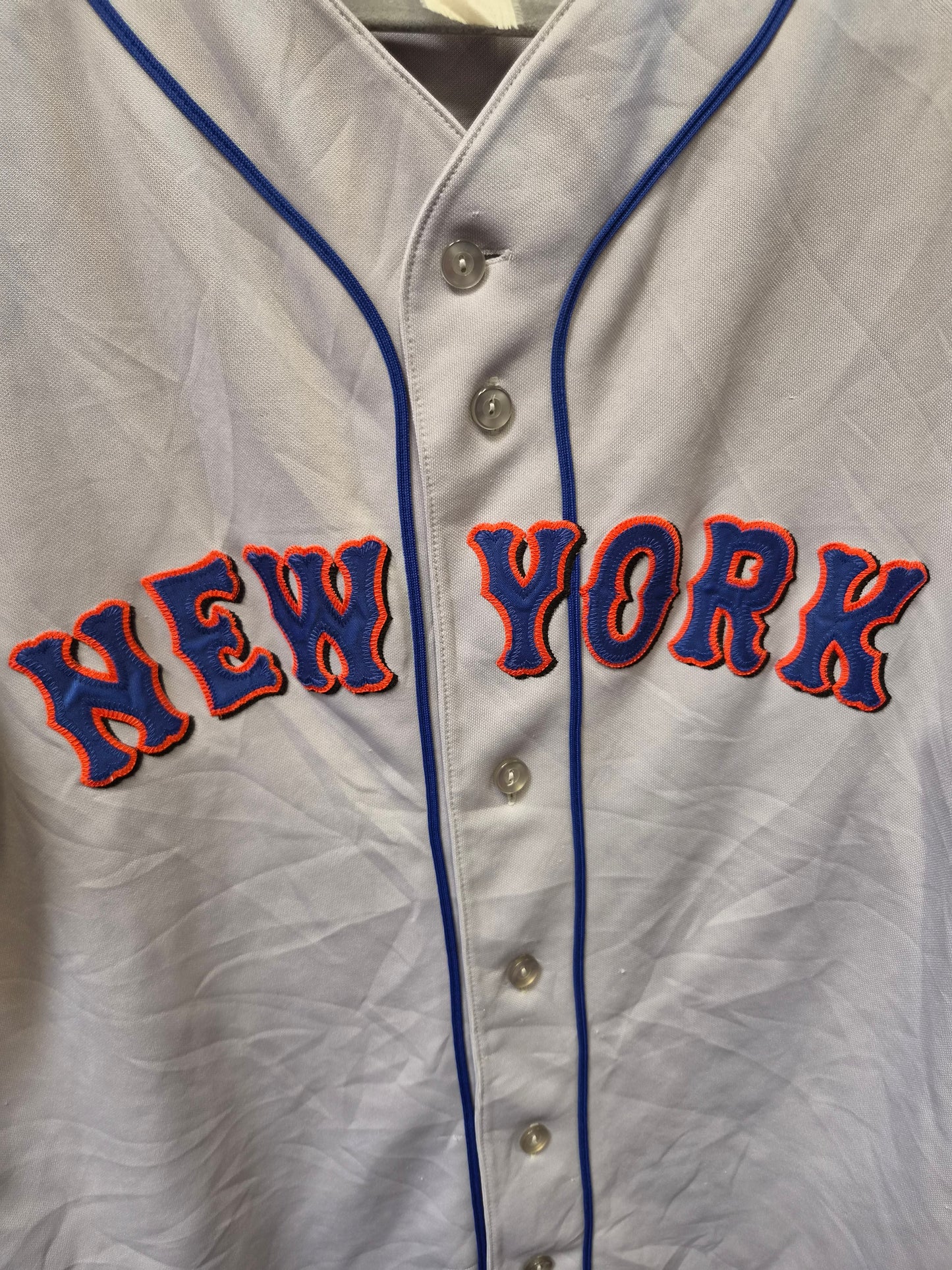 Majestic New York Mets MLB Jersey, Grey, Size Large