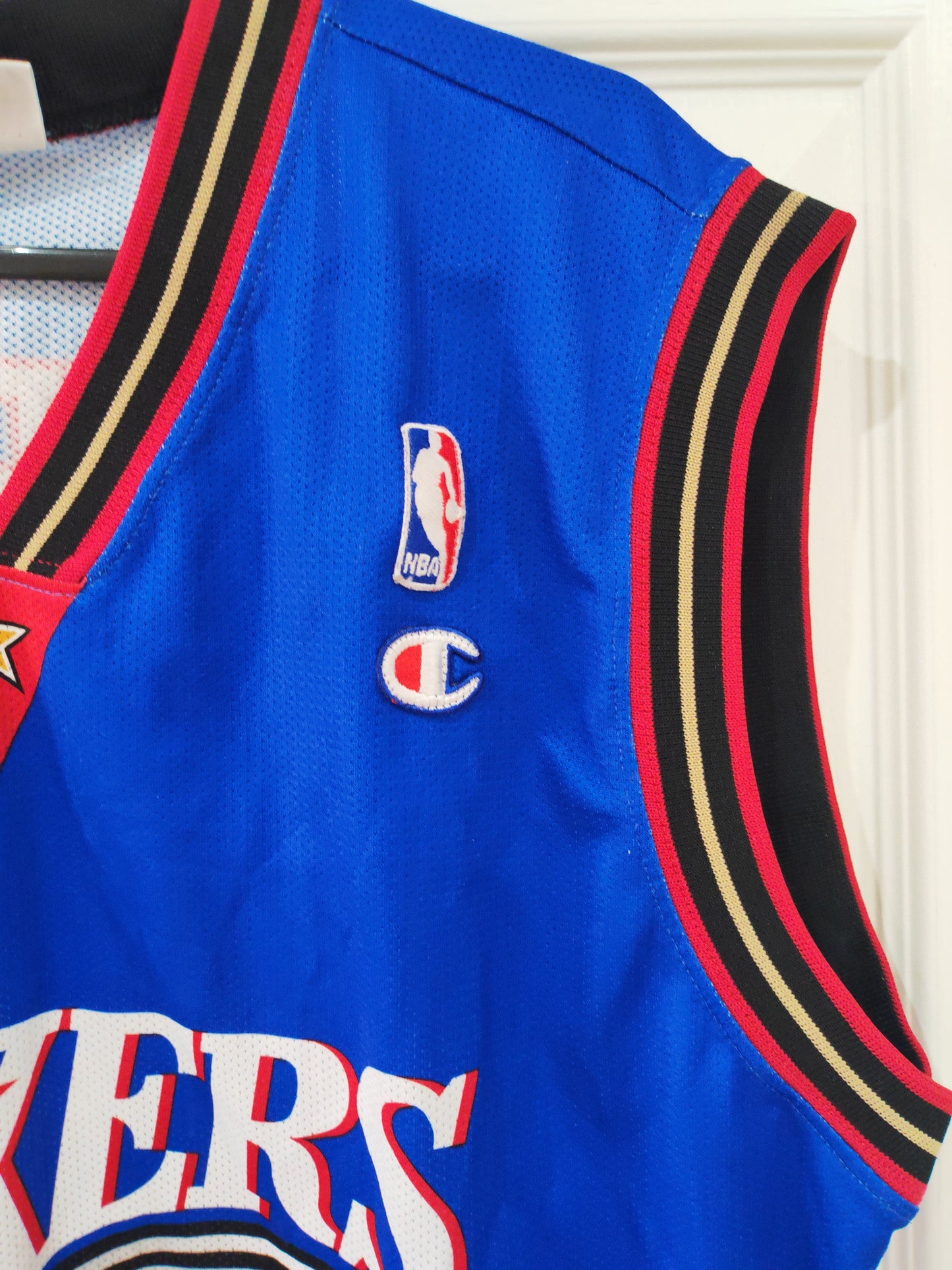 Champion Philadelphia 76ers NBA Jersey, Blue, Size XL